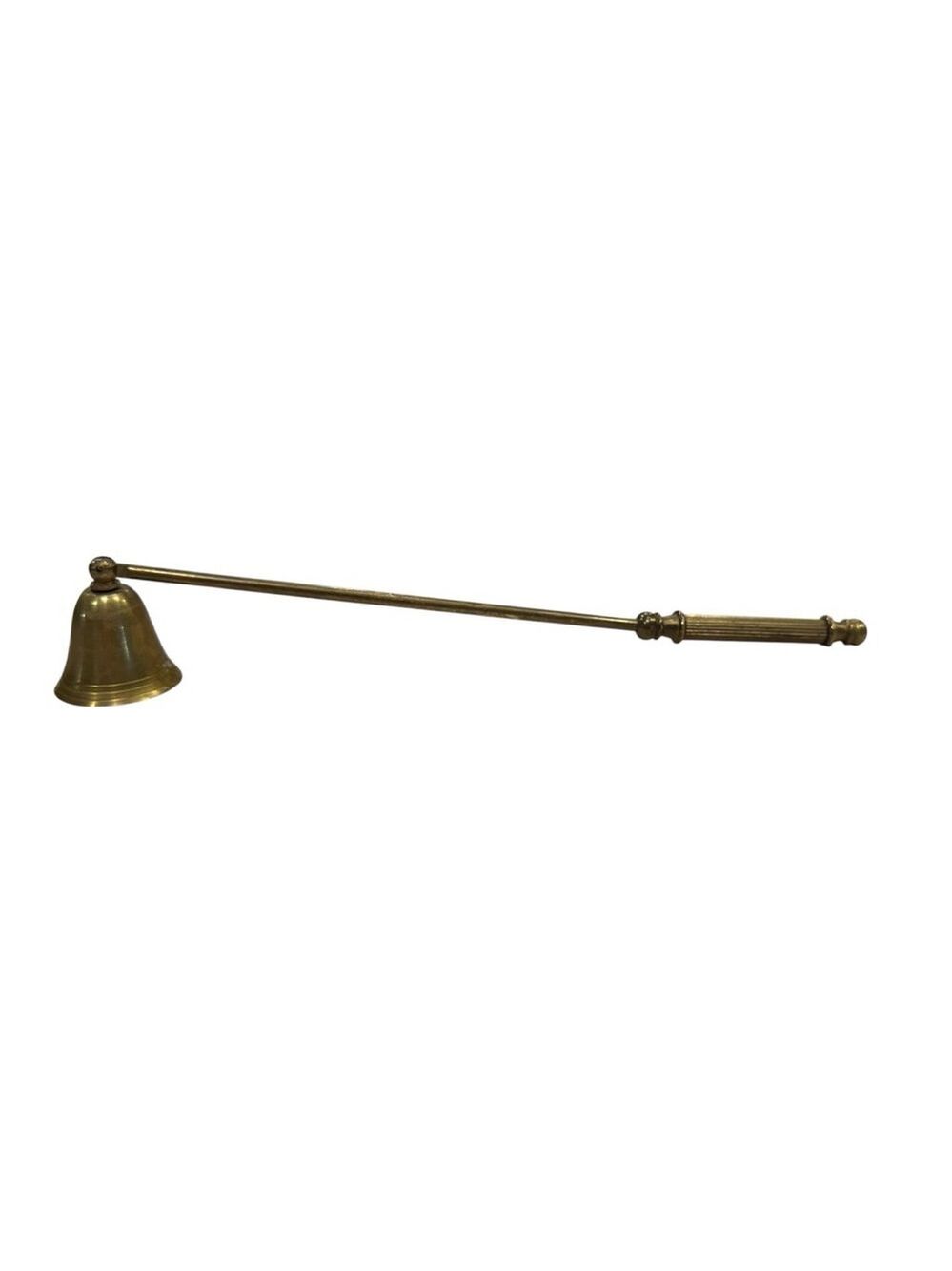 Vintage Brass Candle Snuffer with Bell Shaped Extinguisher – 6” Long